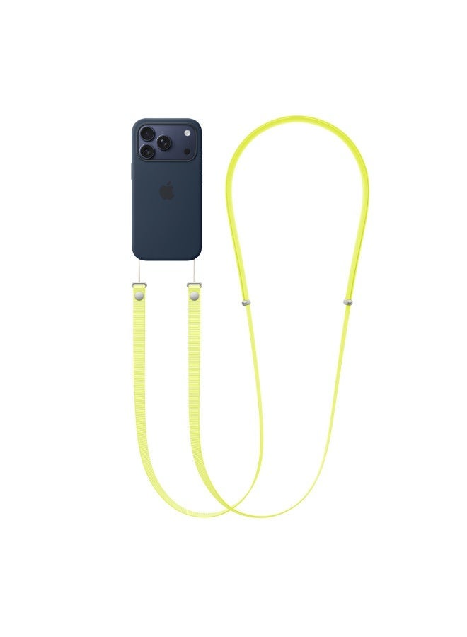 Phone Lanyard Crossbody Strap for Phones, Adjustable Anti-Theft Neck Holder with Magnetic Strap & Quick Release Neon Yellow color. - Image 2